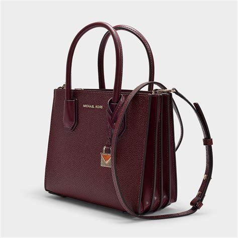 michael kors burgundy leather handbag|burgundy Michael Kors bag.